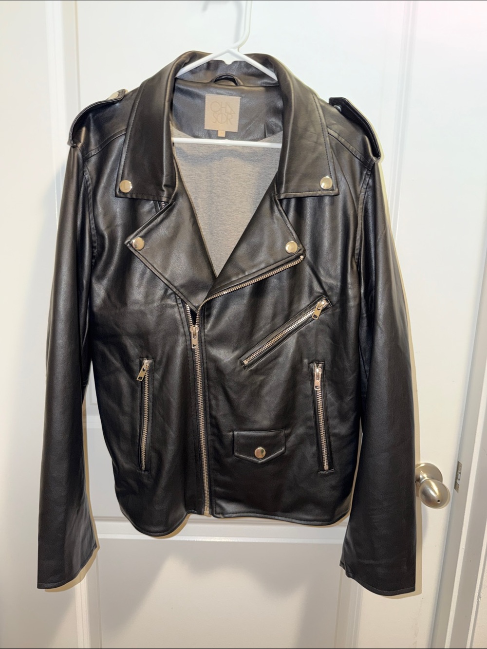 NWOT CHASER Vegan Leather Asymmetrical Moto Jacket
